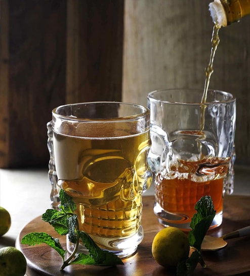 500 ML Surrealism Skull Glass Beer Mug