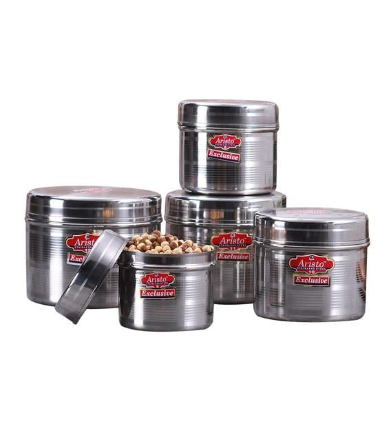 Buy Stainless Steel Kitchen Container Set of 5 By Aristo ...