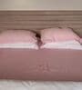Pink 500 Tc Cotton Bedsheet Set With Self Embroidery & 2 Pillow Covers