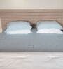 Blue 500 Tc Cotton Bedsheet Set With Self Embroidery & 2 Pillow Covers