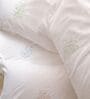 White With Pink 500 Tc Cotton Contrast Embroidered Bedsheet Set With 2 Pillow Covers