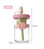 500ml Flower Band Glass Sipper Bottle (Transparent)