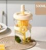 500ml Flower Band Glass Sipper Bottle (Transparent)