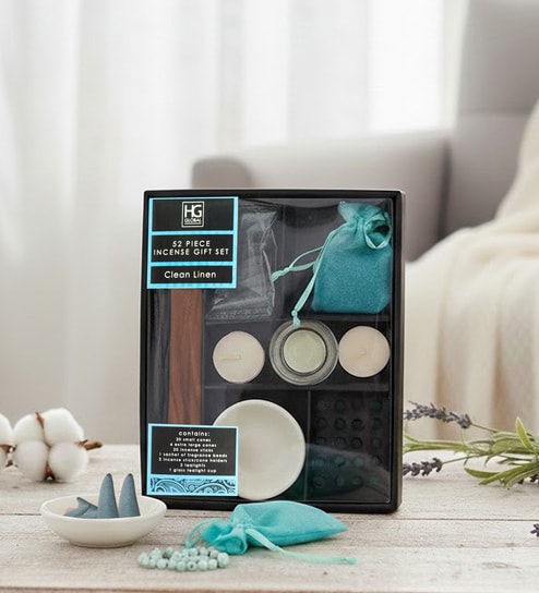 52 Pcs Dhoop Cones Incense Stick with Tealight and Fragrance Sachet Gift Set