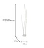 53-Inch Modern Off-White LED Cattail Bollard Set | 4-Light Outdoor Path Light with Bubble Glass