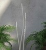 53-Inch Modern Off-White LED Cattail Bollard Set | 4-Light Outdoor Path Light with Bubble Glass
