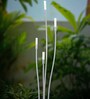 53-Inch Modern Off-White LED Cattail Bollard Set | 4-Light Outdoor Path Light with Bubble Glass