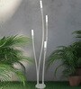 53-Inch Modern Off-White LED Cattail Bollard Set | 4-Light Outdoor Path Light with Bubble Glass