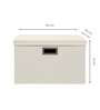 54 L Foldable Storage Box with Lid, Cotton Hemp Fabric Collapsible Organiser
