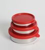 Flexi Lock Chocolate Stainless Steel (Set of 3 ) Airtight Container with Leak Proof lid
