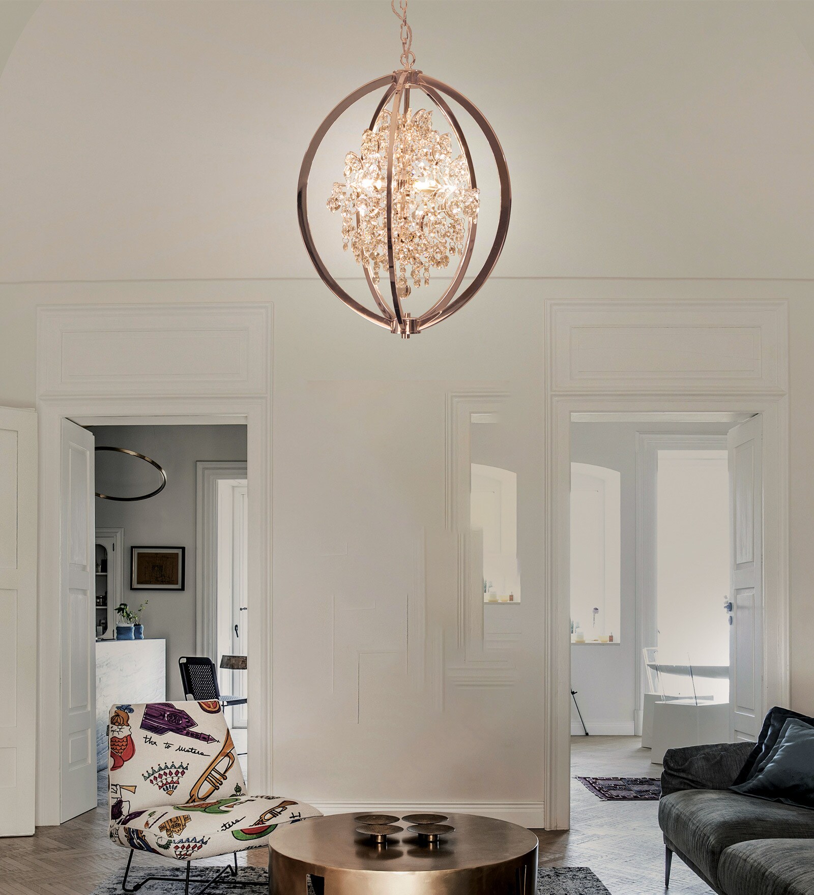Ivory Crystal Empire Chandelier