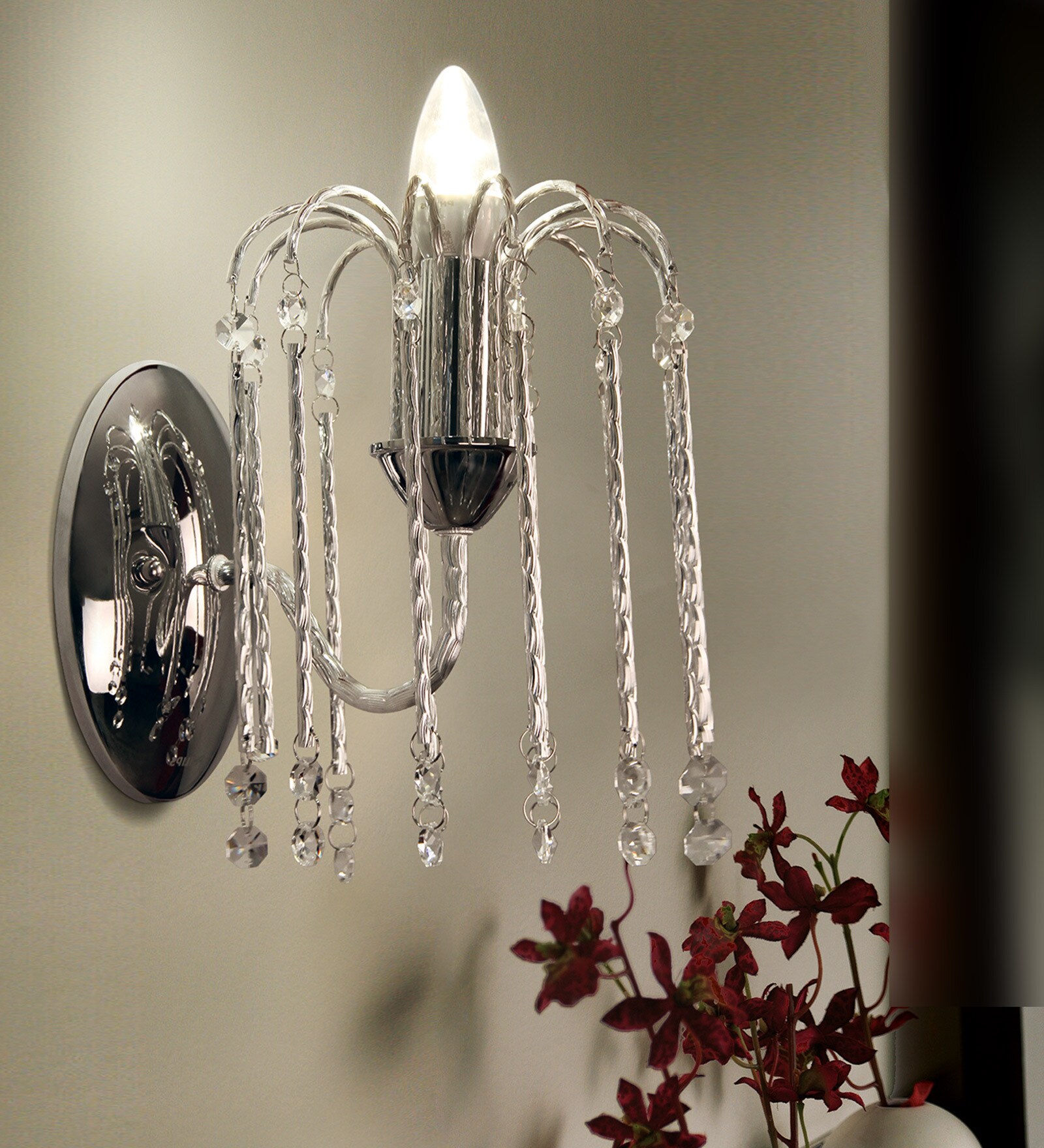 Minimalist Aluminium Candle Wall Light (Chrome)