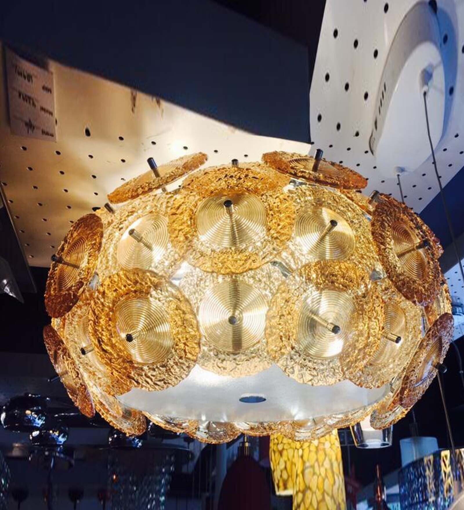 Gold Glass Empire Chandelier