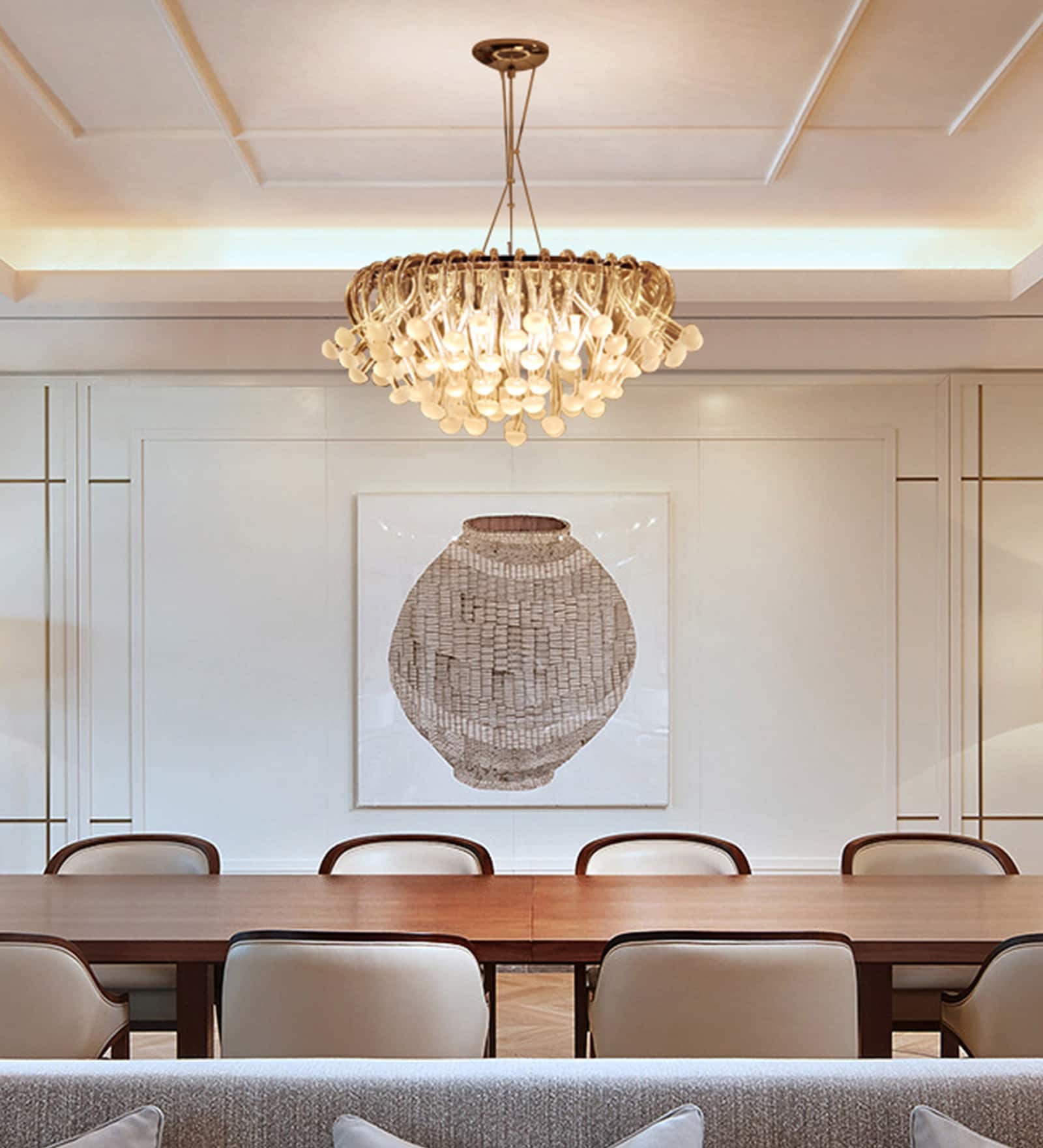 Corner Chrome Crystal Empire Chandelier