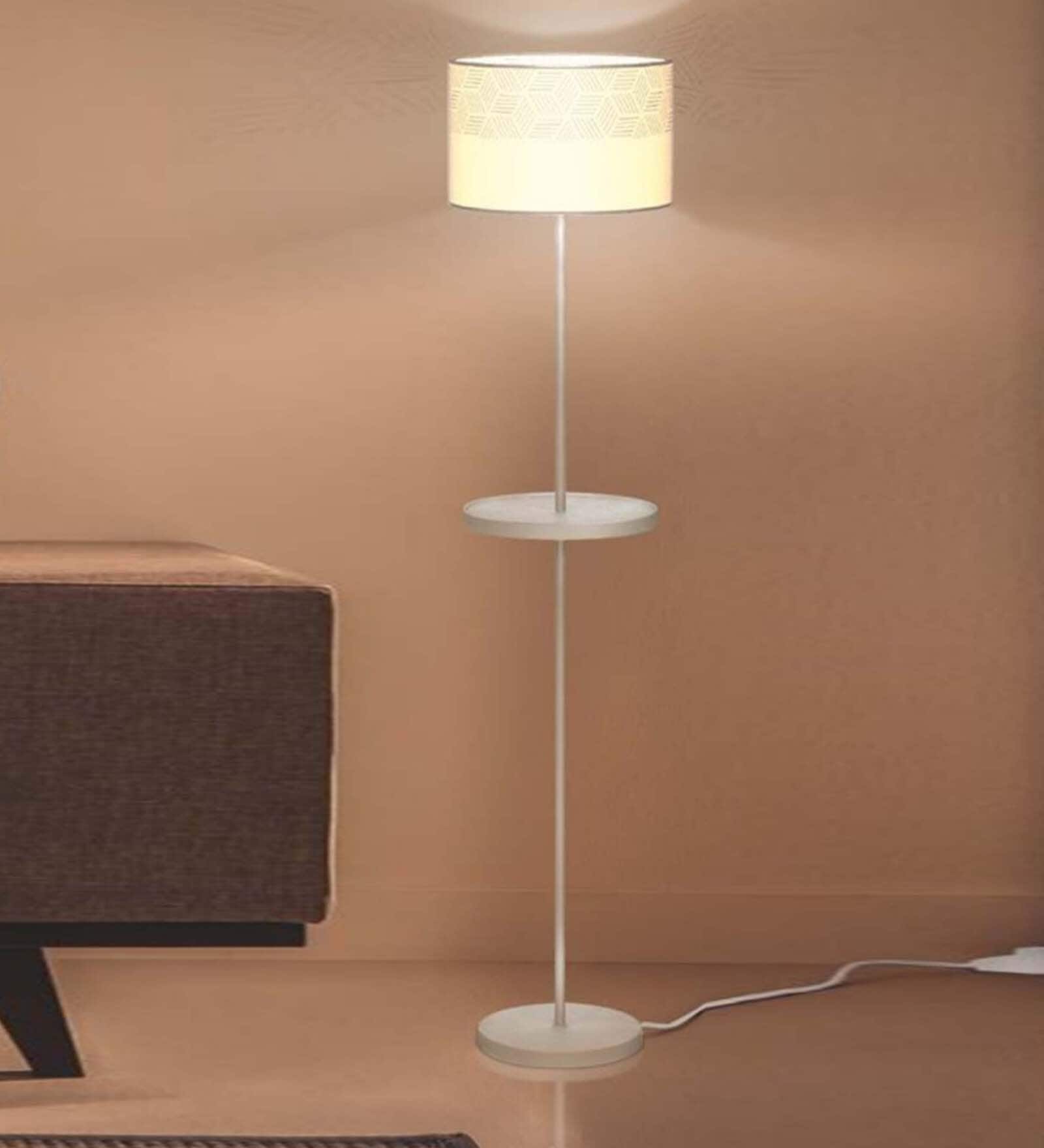 581874 Sierra Floor Lamp White 1* E27