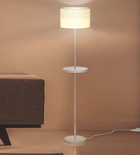 581874 Sierra Floor Lamp White 1* E27