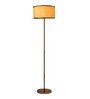 White & Silver Fabric Shade Club Floor Lamp With Metal Base