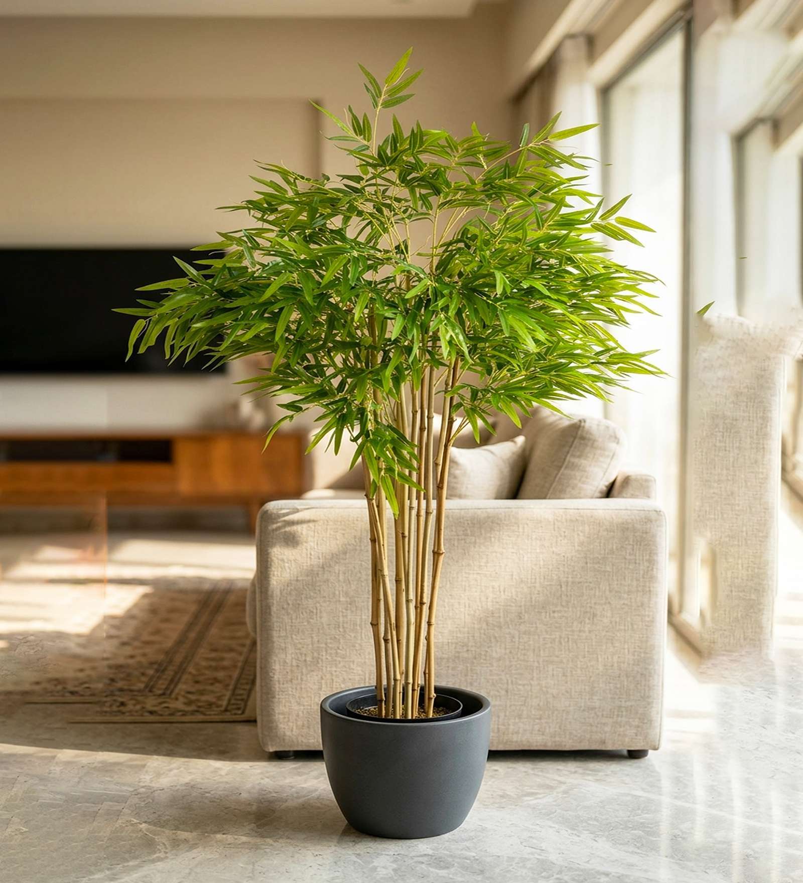 5Ft Artificial Bamboo Tree Plant with Pot