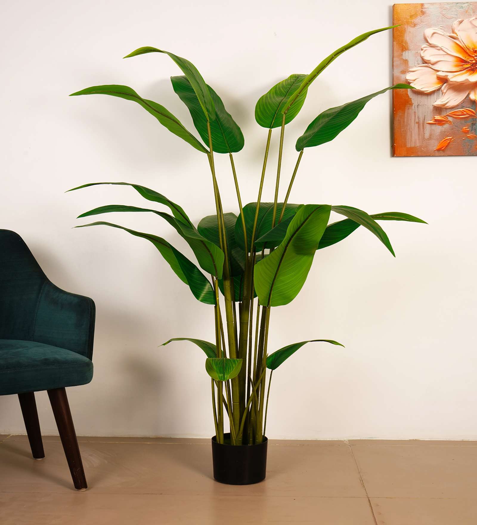 5Ft Artificial Bird of Paradise Tree Plant with Pot