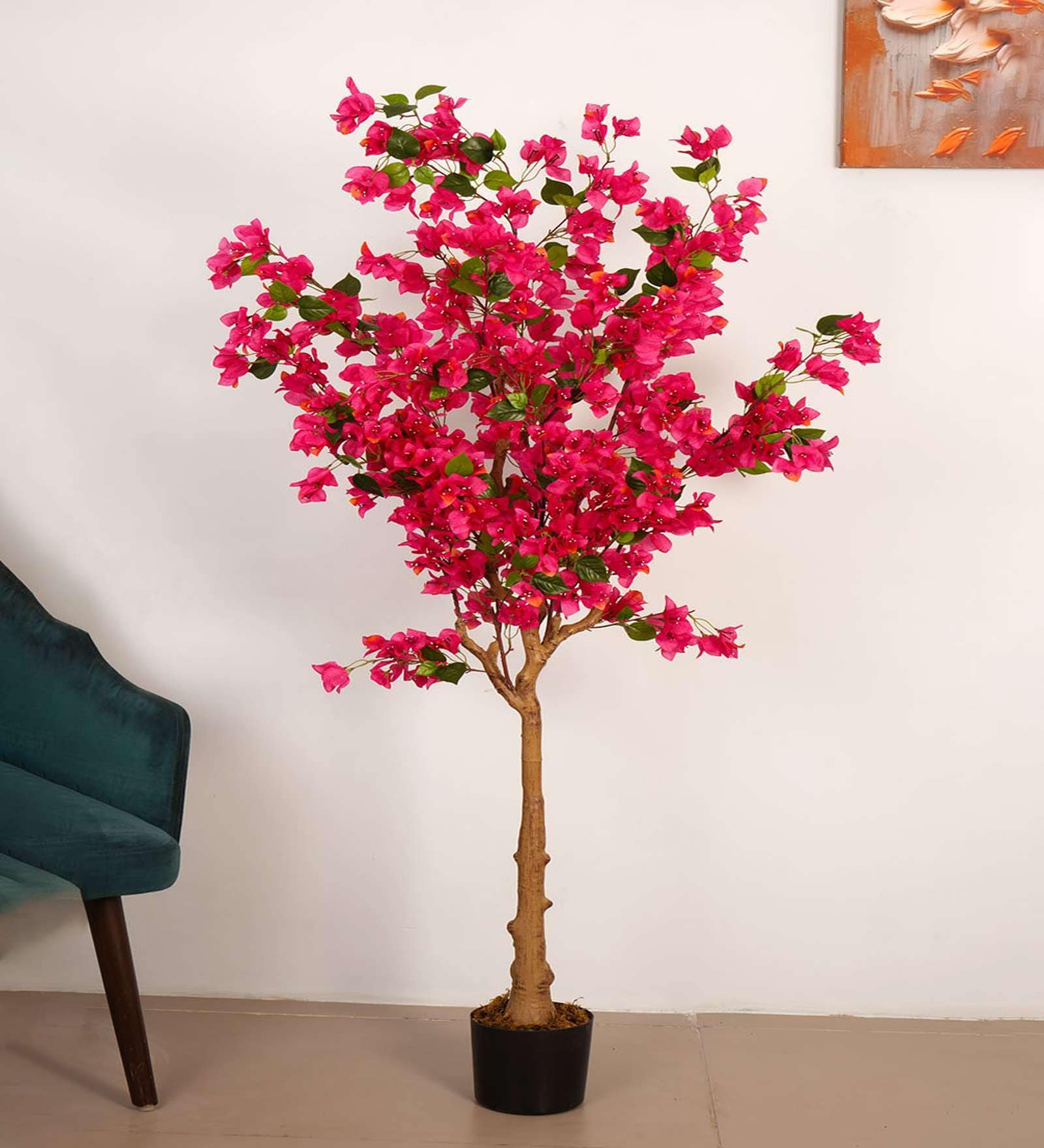 5Ft Artificial Bougainvillea Flower Tree Plant with Pot