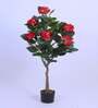 5Ft Artificial Red Hydrangea Tree Plant with Pot