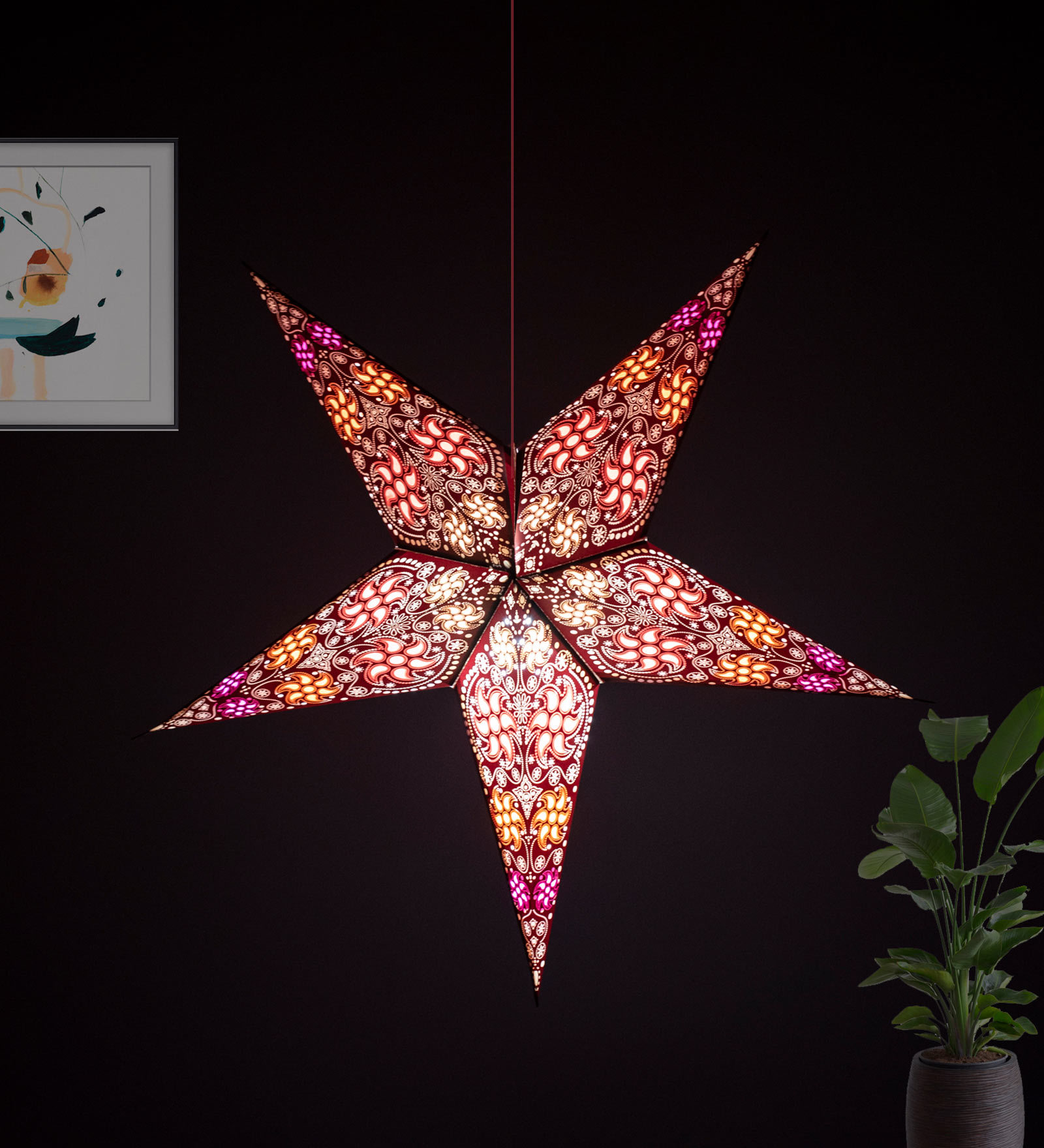 5L Brown Cyclone Screen 60Cm Decorative Hanging Light