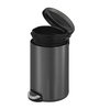Titanium Grey 5L Bathroom Trash Can with Lid Soft-Close Pedal Bin
