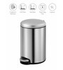 Metallic 5L Bathroom Trash Can with Lid Soft-Close Pedal Bin