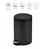 Black 5L Bathroom Trash Can with Lid Soft-Close Pedal Bin