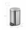 Metallic 5L Bathroom Trash Can with Lid Soft-Close Pedal Bin