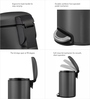 Titanium Grey 5L Bathroom Trash Can with Lid Soft-Close Pedal Bin