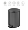 Titanium Grey 5L Bathroom Trash Can with Lid Soft-Close Pedal Bin