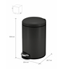 Black 5L Bathroom Trash Can with Lid Soft-Close Pedal Bin