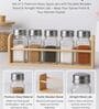 5Pcs 100Ml Spice Jar With Wooden Stand