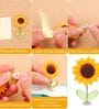 5Pcs Mini Sunflower Car Decoration 2.36 inches Swing Sun Flower Car Dashboard Decoration