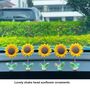 5Pcs Mini Sunflower Car Decoration 2.36 inches Swing Sun Flower Car Dashboard Decoration