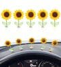 5Pcs Mini Sunflower Car Decoration 2.36 inches Swing Sun Flower Car Dashboard Decoration