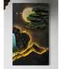Modern Mountain Tree and Sun 3D Relief Mural Wall Art with LED