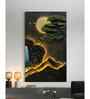 Modern Mountain Tree and Sun 3D Relief Mural Wall Art with LED
