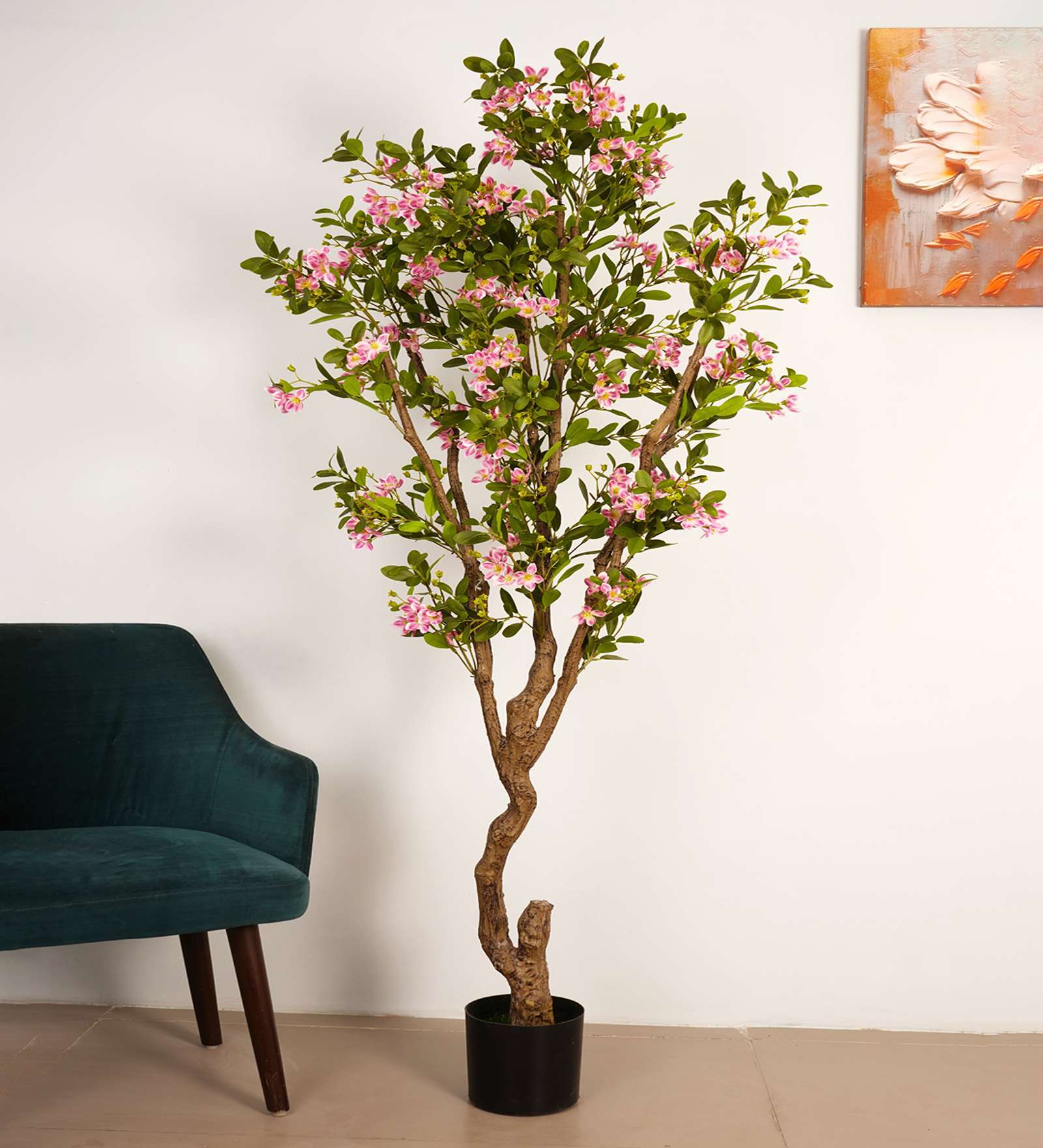 6.2Ft Artificial Sakura Cherry Blossom Tree Plant with Pot