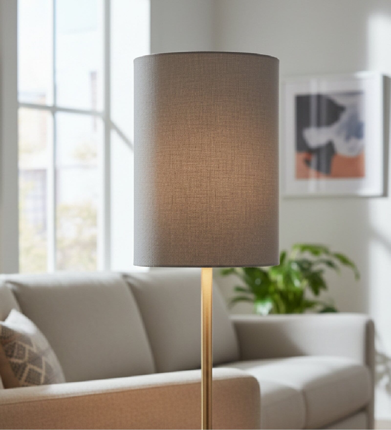 6-Inch Dark Green Fabric Cylinder Lampshade