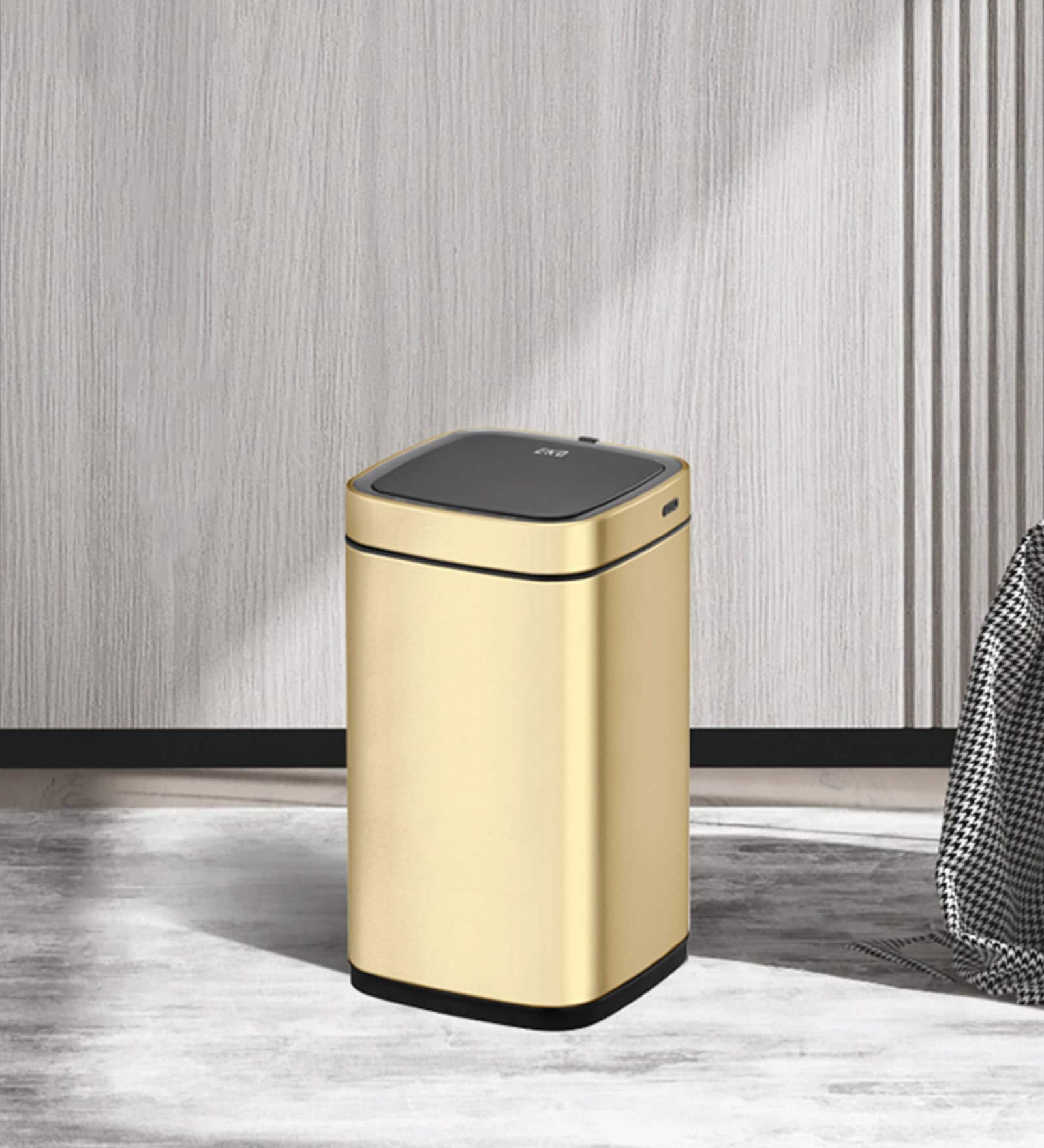 6 Litre Black Stainless Steel Dustbin