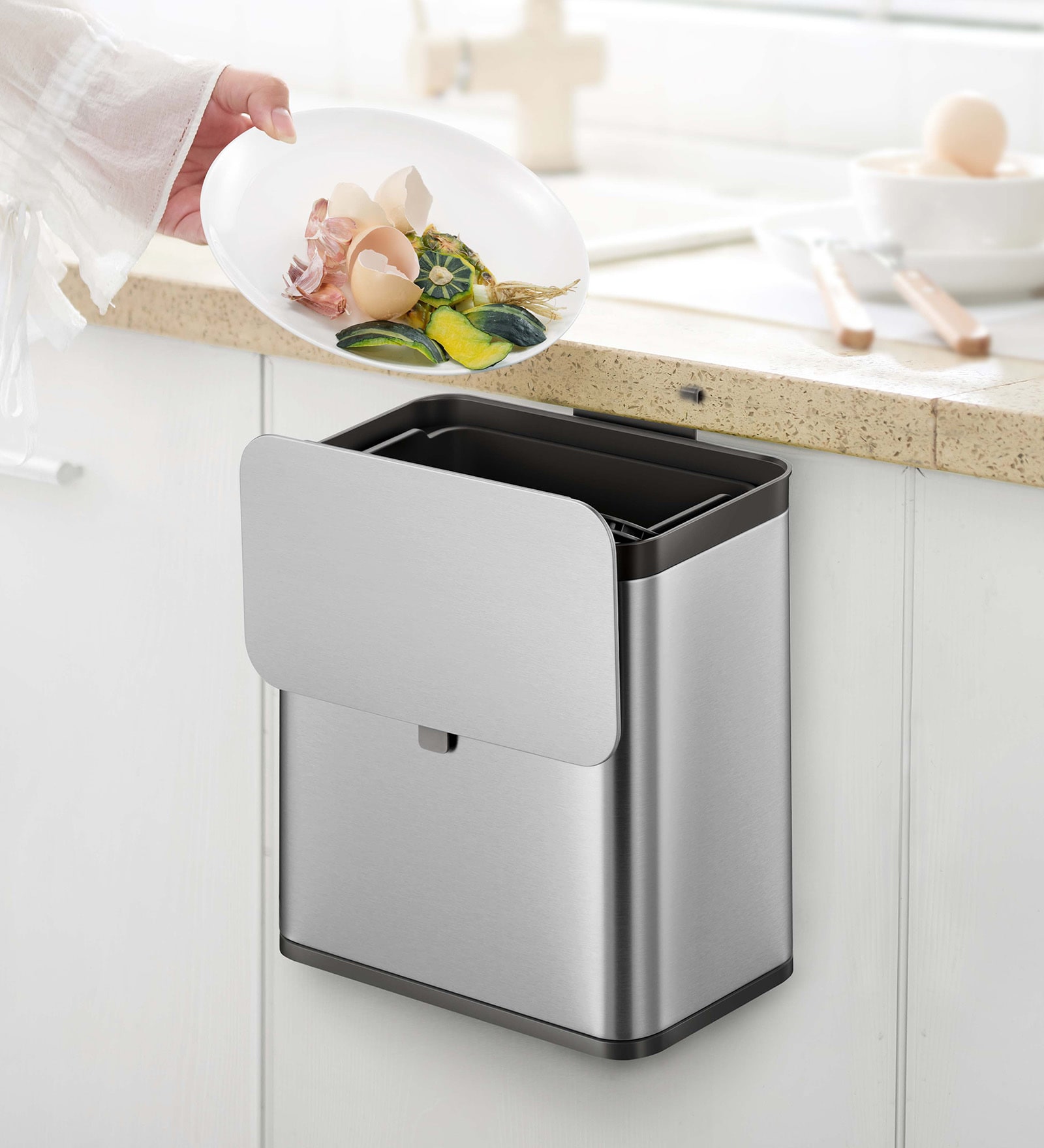 6 Litre Champagne Gold Stainless Steel Dustbin