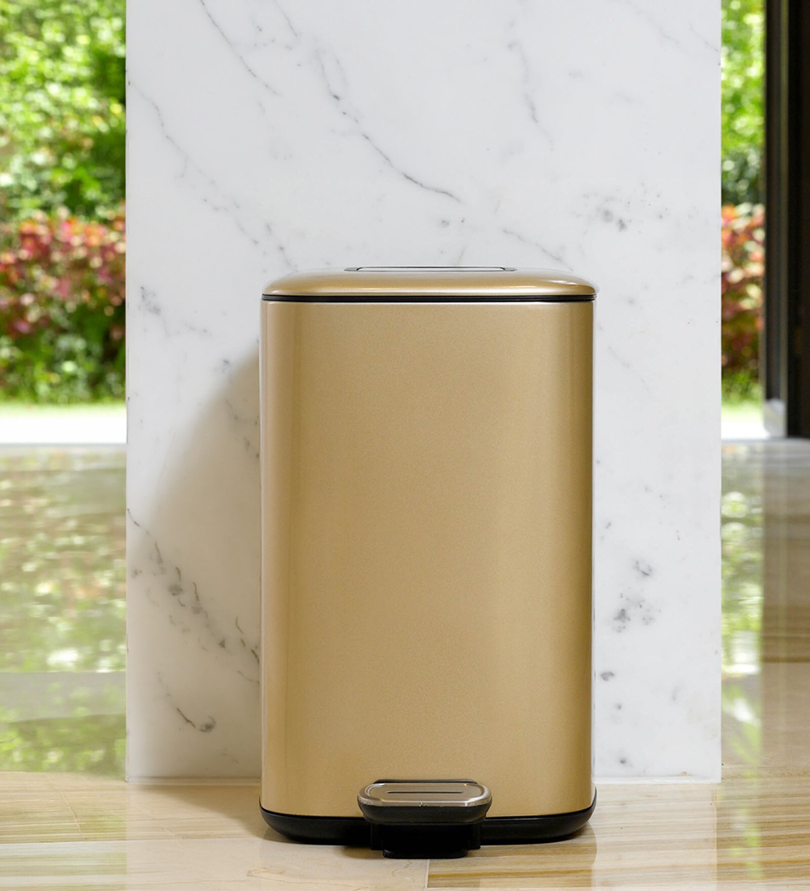 6 Litre Gold Stainless Steel Dustbin