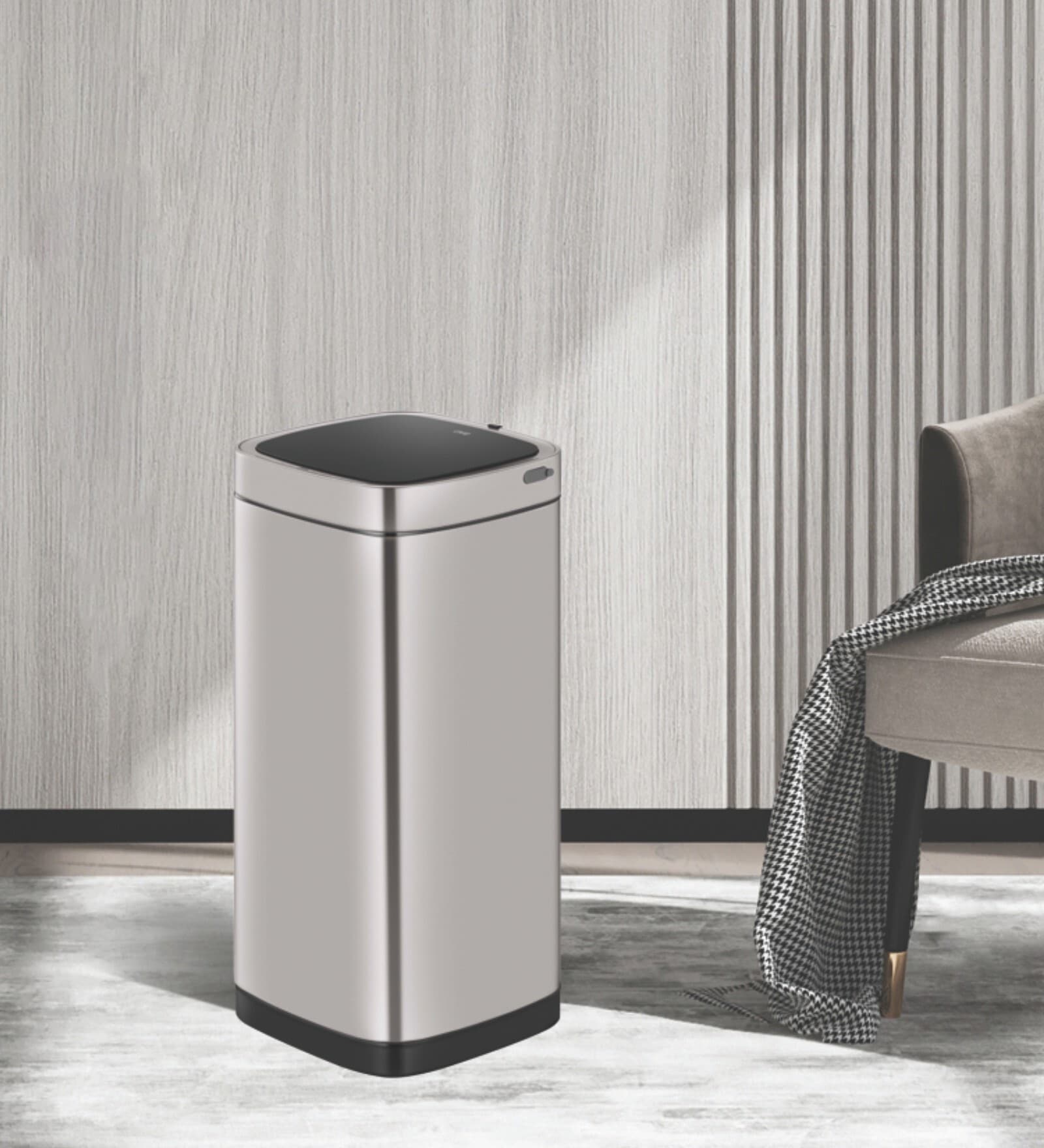 6 Litre Grey Stainless Steel Dustbin
