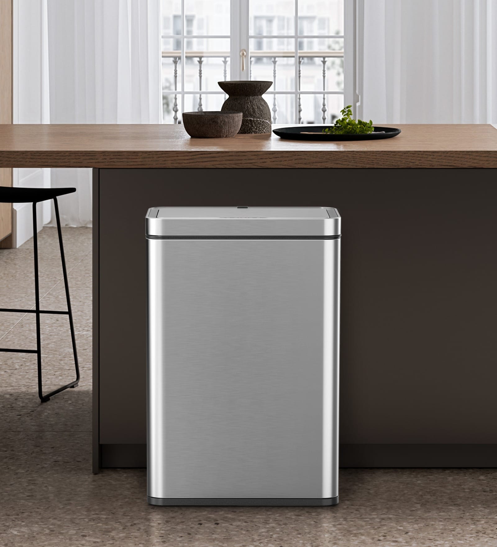 6 Litre Metallic Stainless Steel Dustbin