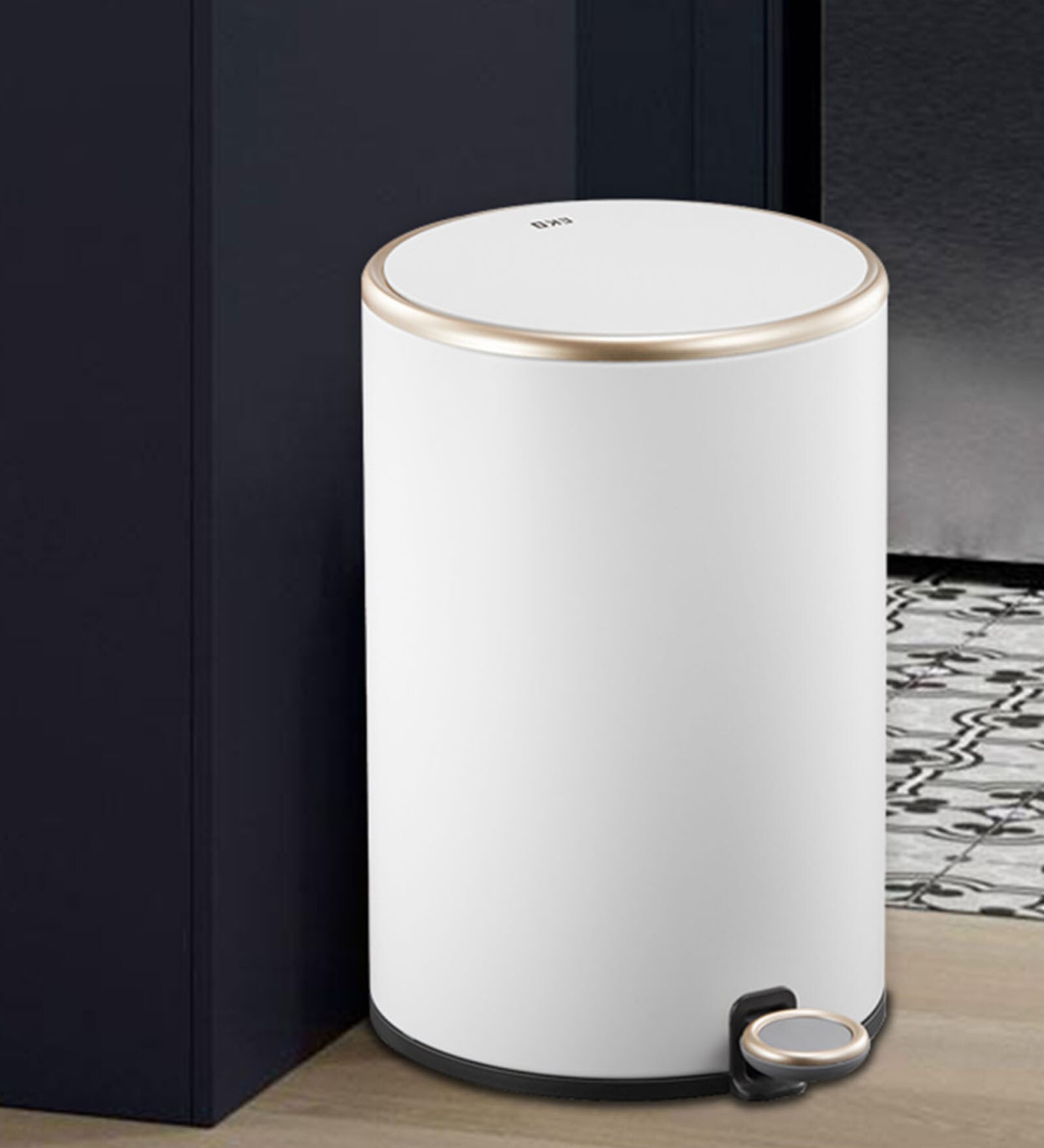 Buy White 6 Ltr Stainless Steel Step Dustbin at 10% OFF by Obsessions ...