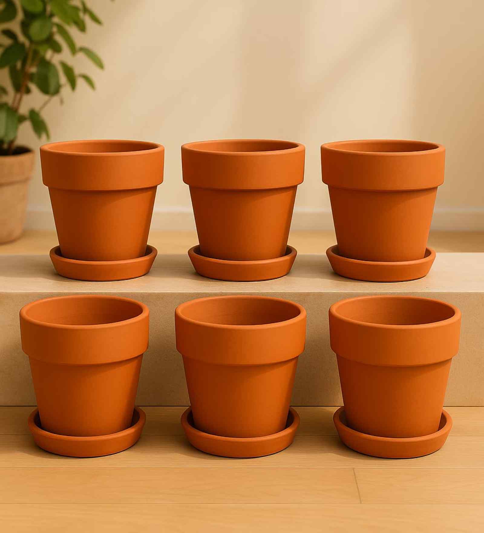 6 Pcs Red Terracotta 6 Inchs Planters