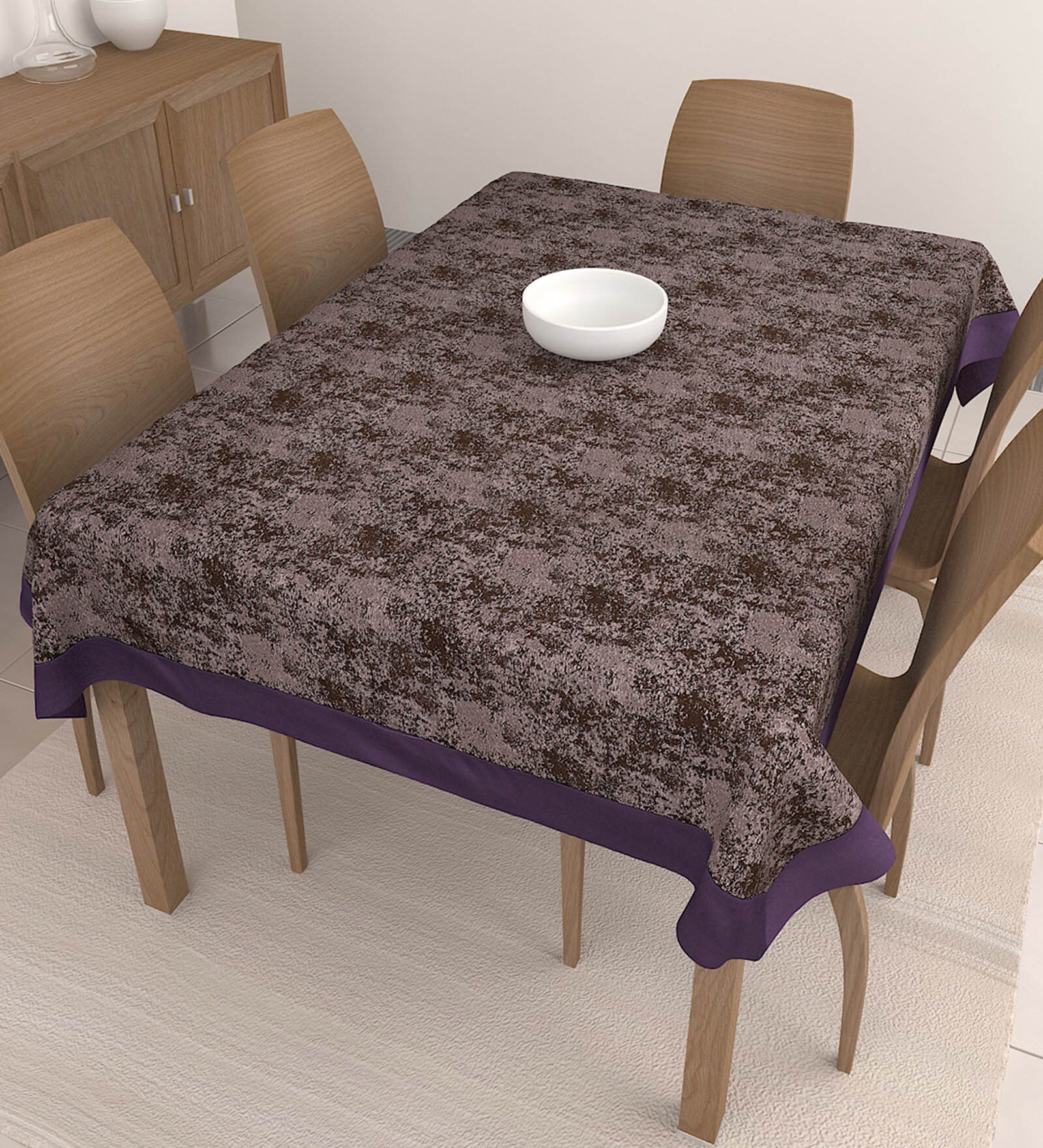Textured Purple Polyester 90X60 Inch Table Cloth