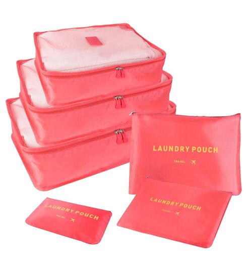 Pink 6-in-1 Travel Packing Cube Set